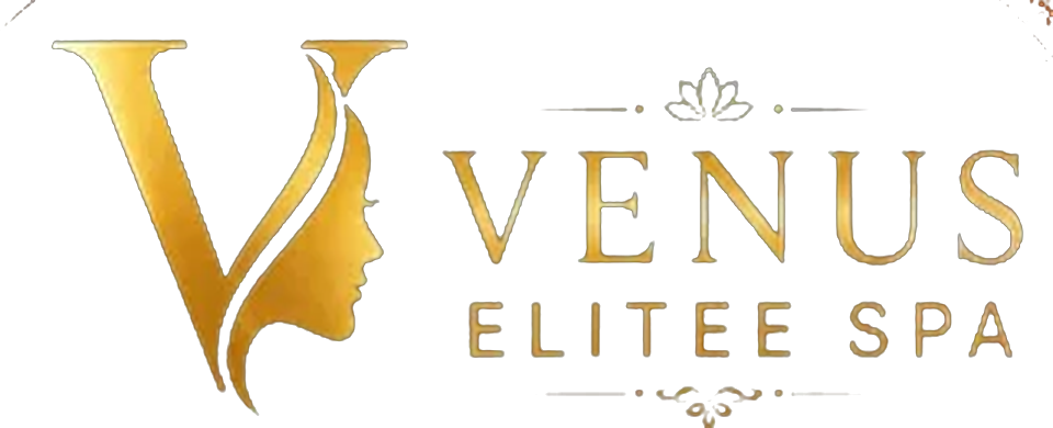 Venus Elitee Spa gold logo with woman silhouette